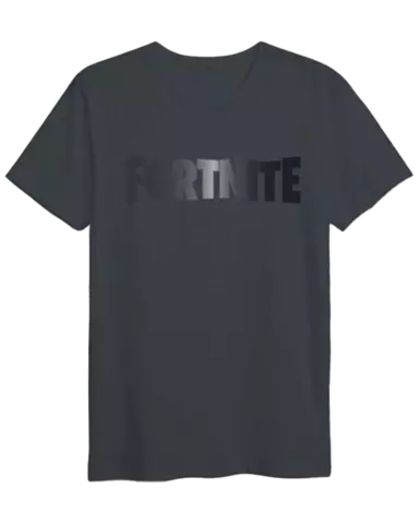Camiseta Logo Negro Fortnite Gris Oscuro - Talla XXL