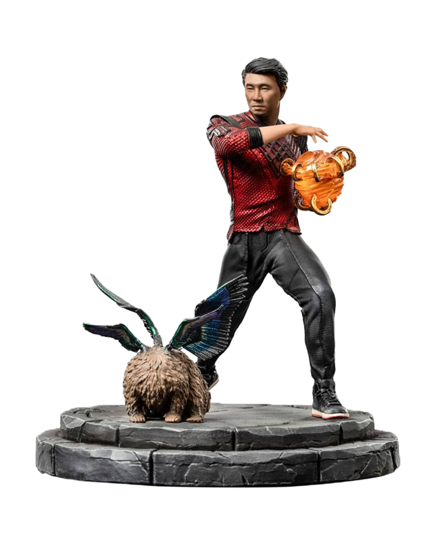 Estatua shang-chi & morris shang-chi la leyenda de los 10 anillos marvel 19 cm