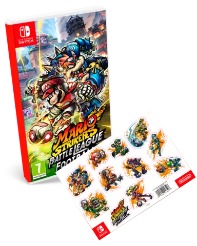 Comprar Mario Strikers: Battle League Football + Set de pegatinas Oficial Nintendo Switch Pack Stickers