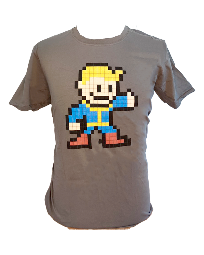 Camiseta Gris Hombre Fallout 8 Bit Talla L