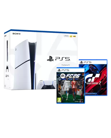 Consola PS5 Chassis E + EA Sports FC 26 + Gran Turismo 7