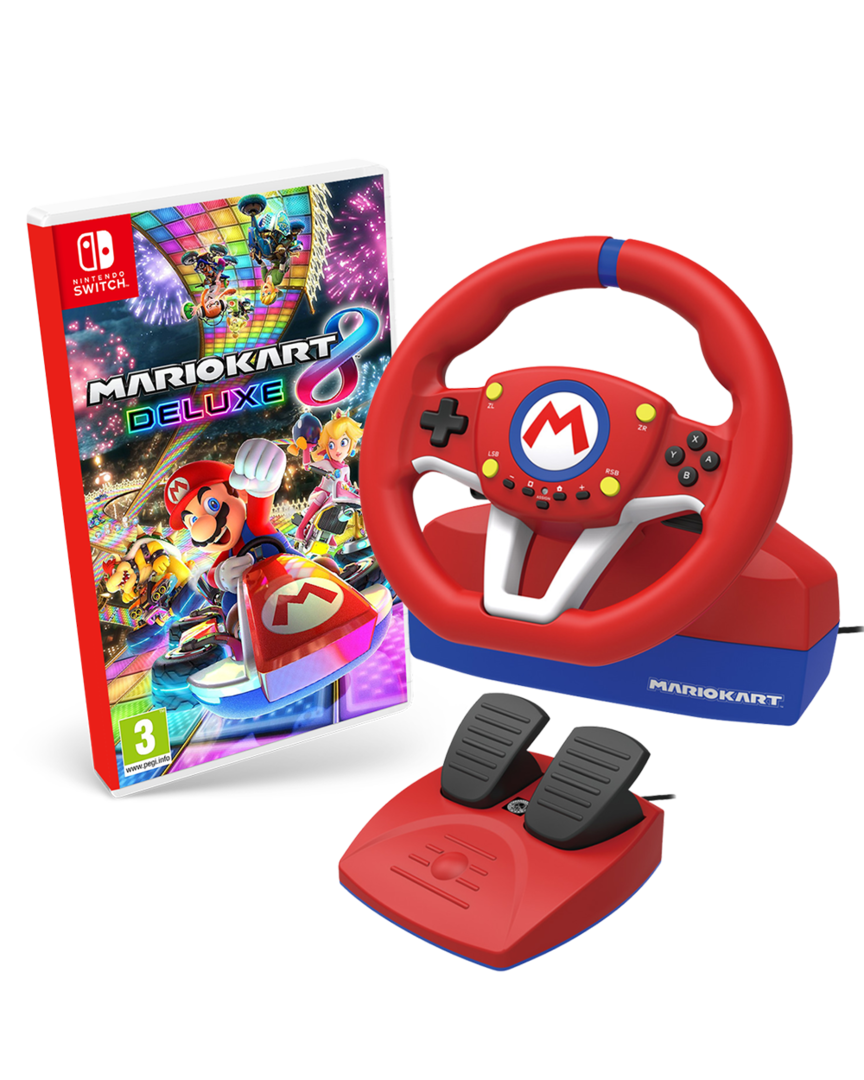Mario Kart 8 Deluxe + Volante Wheel Pro Hori Licenciado