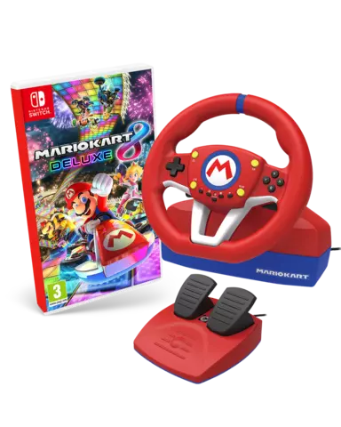Mario Kart 8 Deluxe + Volante Wheel Pro Hori Licenciado