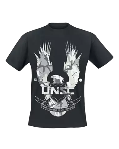 Camiseta Negra UNSC Print Halo Talla M