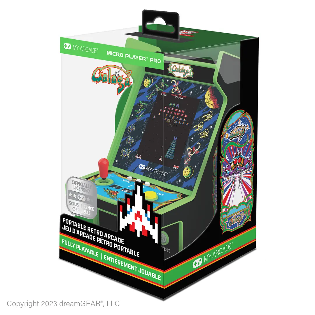 Galaga Pixel Player : Jeu vidéo Galaga sous Licence Officielle, Porte-clés d 'arcade Portable, Jeux pour Enfants et Adultes