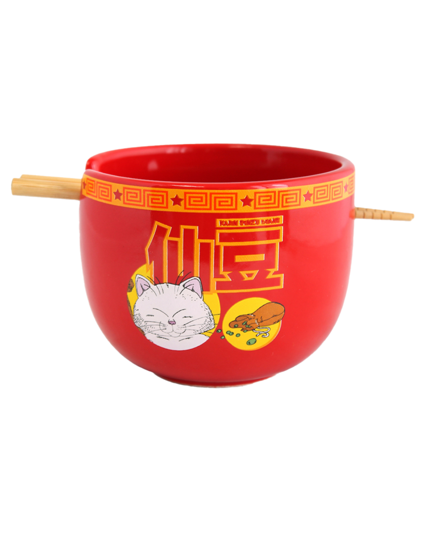 Bol de ramen con palillos gato rojo dragon ball 470 ml