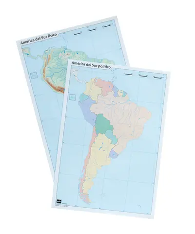 Comprar Pack 10 Mapas Mudos Es America Del Sur Politica Fisica 