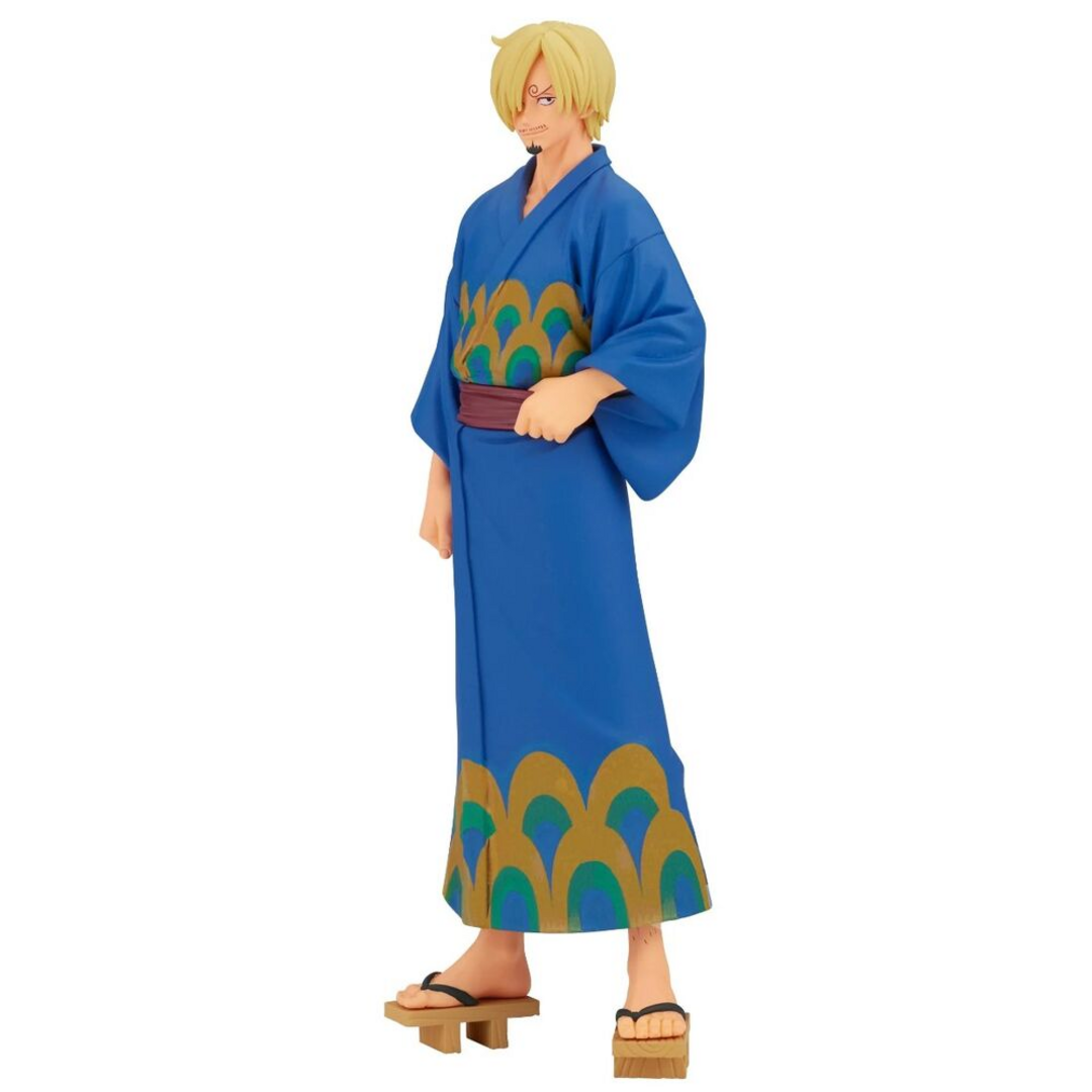 Banpresto Figura de Acción Sanji - One Piece DXF The Grandline Series Wanokuni Yukata Version, 17 cm, BP88989P Multicolor. Estatua coleccionable de piratas, ideal para fans del anime.