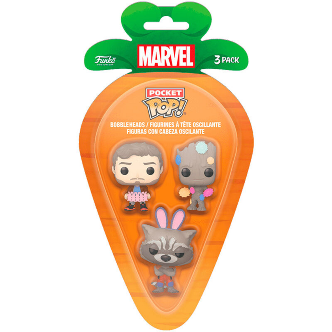 Funko Carrot Pocket Pop! Marvel - Groot - Guardians of The Galaxy 3 Pack - Marvel Comics - Cómics Marvel - Figura de Vinilo Coleccionable - Idea de Regalo- Mercancia Oficial - Comic Books Fans