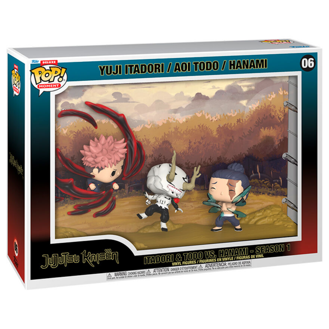 Funko Jujutsu Kaisen Figura Vinilo Yuji Itadori & A0I Todo & Hanami (Pop! Moments Deluxe) 06 Unisex Pop! Multicolor