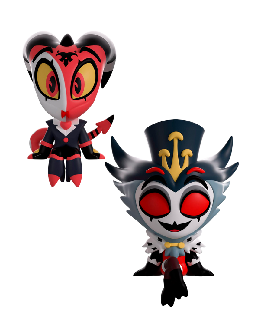 Pack 2 figuras blitzo & stolas helluva boss co. monitor buddiez youtooz
