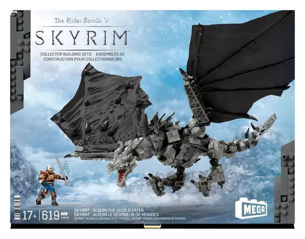 Reservar Kit Construcción Alduin El Devorador de Mundos Skyrim MEGA Mattel  Figuras Estándar