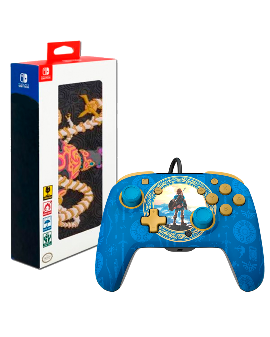 Mando Rematch Hyrule Azul + Funda Guardián The Legend of Zelda
