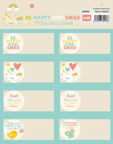 Comprar Etiquetas Adhesivas Be Happy 