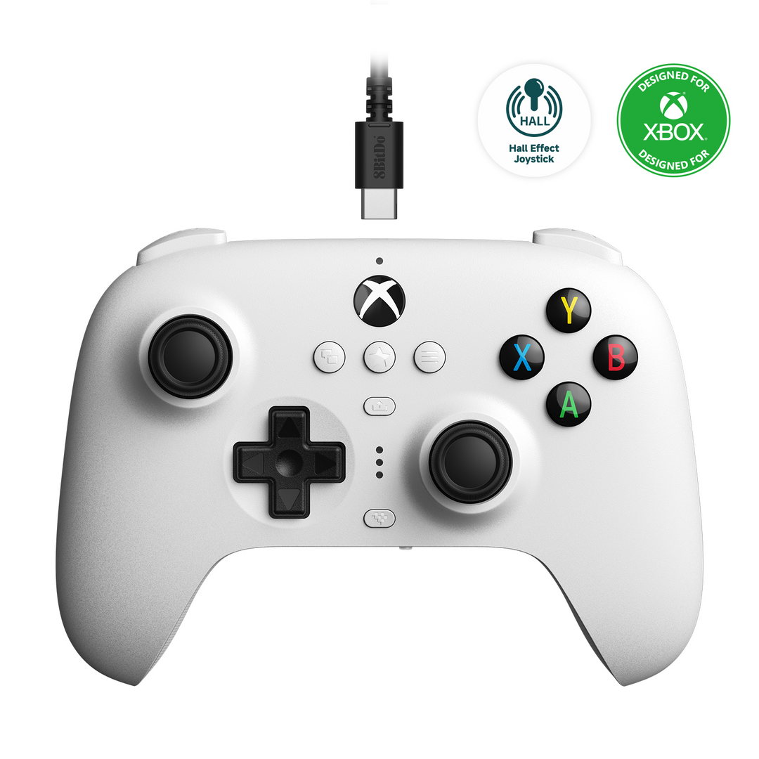8bit do ultimate mando con cable para xbox hall ed/ blanco