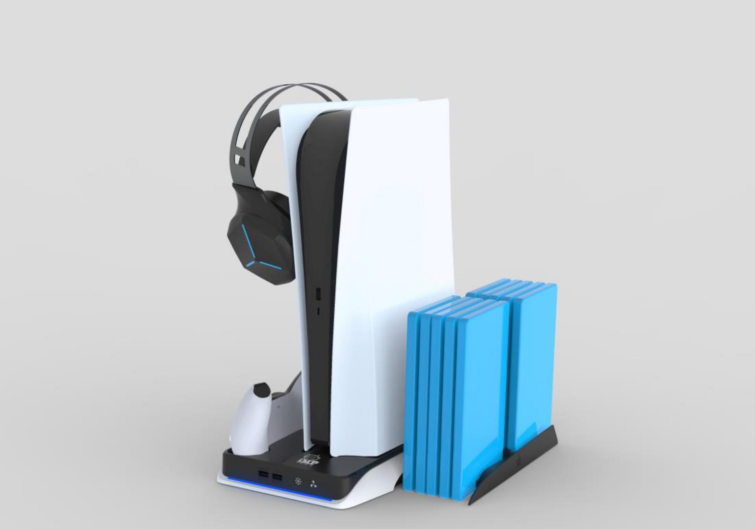 Dlx+ led multi function charger tower ps5 standard / digital - blanco