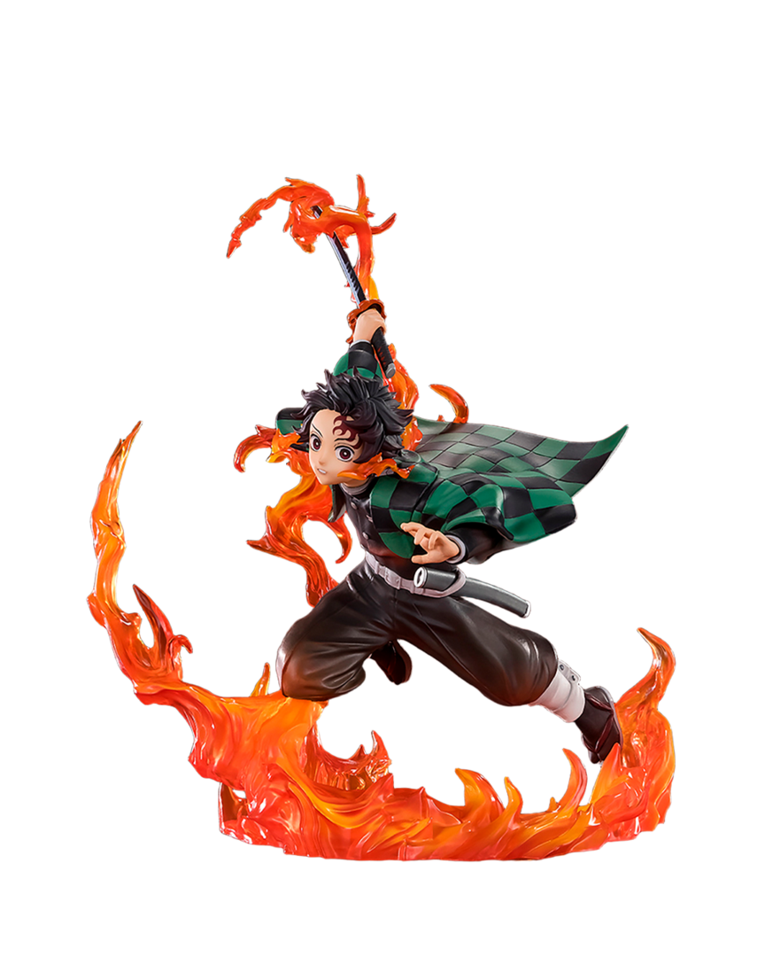 Figura tanjiro kamado demon slayer kimetsu no yaiba rengoku guard ver. figuarts zero 19,5cm