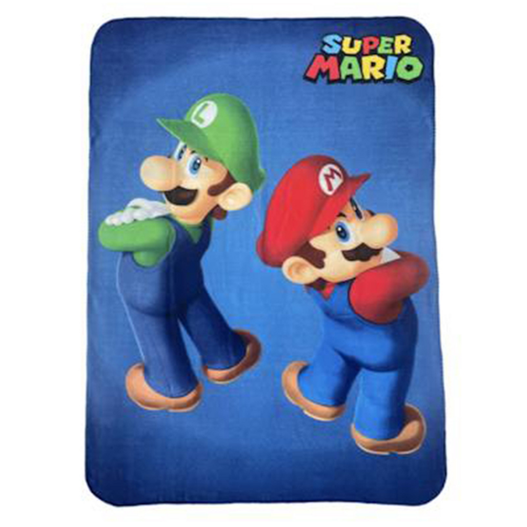Super mario - manta polar 100x140 cm mario & luigi