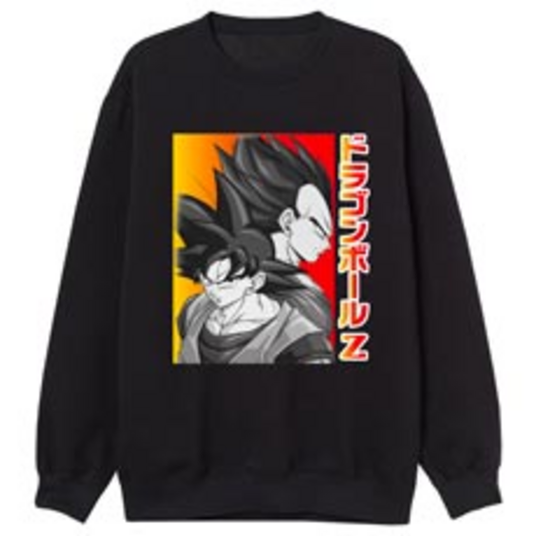 Son goku / vegeta talla s sudadera sin capucha negra chico dragon ball