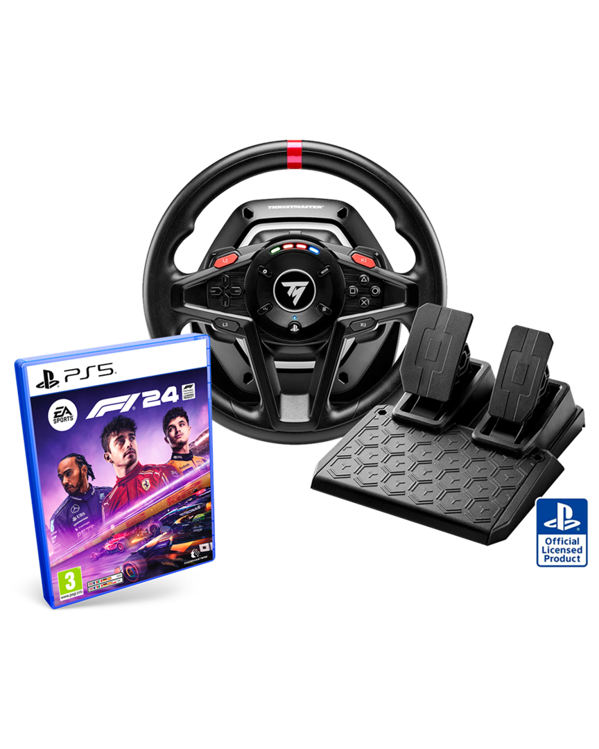 Ea sports f1 2024 + volante t128 thrustmaster force feedback + pedales ps5/ps4/pc licenciado