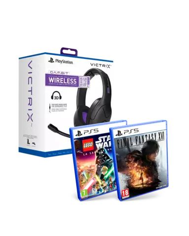 Pack Auriculares Gaming Victrix Gambit Wireless + Final Fantasy XVI + LEGO Star Wars: La Saga Skywalker