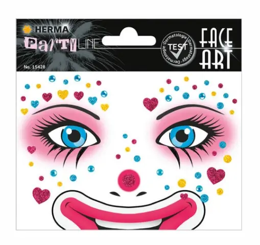 Pegatinas Face Art Clown Annie Glittery Foil