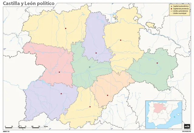 Comprar Mapa Mudo Es Castilla Y Leon Politico 