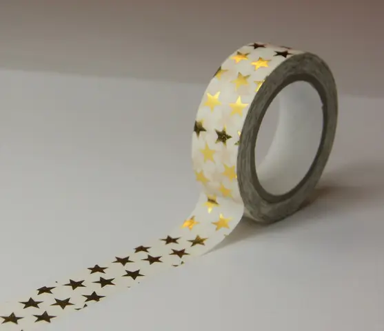 Comprar Cinta Funtape Masking Tape Deco Estrellas Oro 
