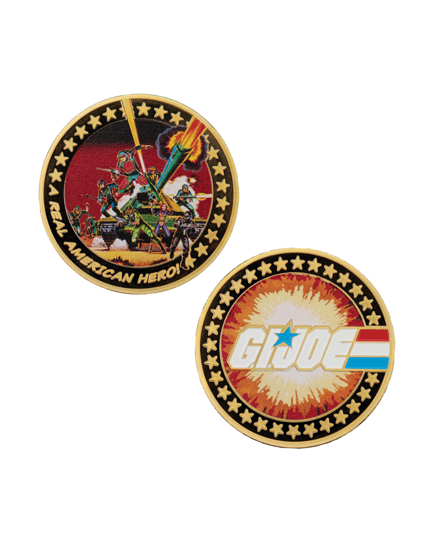 Moneda g.i. joe: a real american hero 60th anniversary fanattik edición limitada bañada en oro 24k