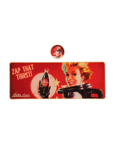 Set Alfombrilla y Posavasos XL Nuka-Cola Fallout  Fanattik