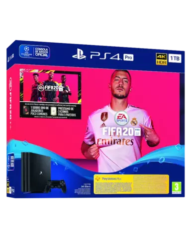 Comprar PS4 Consola Pro 1TB + FIFA 20 + Sobre Oro + PS Plus 14 Días PS4