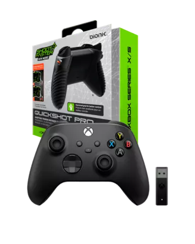 Comprar Mando Xbox Carbon Black + Adaptador Inalámbrico + Bionik QuickShot Pro - Xbox Series, PC, Xbox One, Pack Carbon Black + Bionik, Mandos, Oficial Microsoft