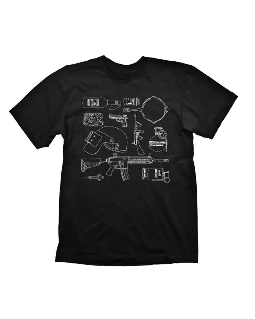 Camiseta Sketch Items PUBG Player Unknown's: Battlegrounds Talla S