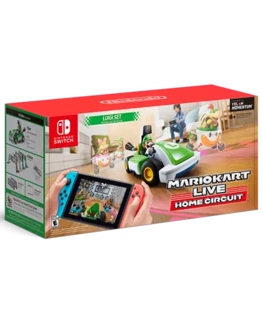 Comprar Nintendo Switch JoyCon Neon + Mario Kart Live: Home Circuit Edición Luigi + Funda Deluxe Super Mario Kana Edition Switch Pack Luigi Switch Neon