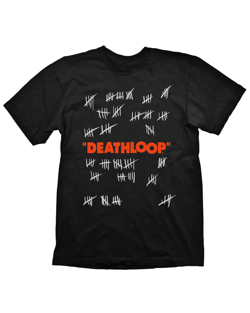 Camiseta negra contando los días deathloop talla xl