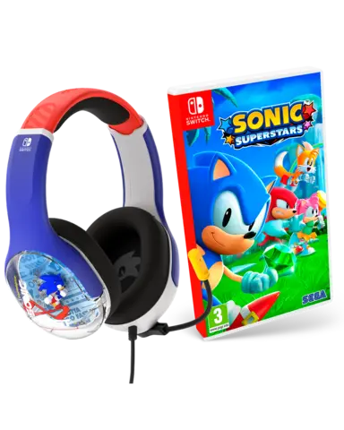 Sonic Superstars + Auriculares Gaming Airlite Plus Sonic Realmz con Licencia Oficial Nintendo