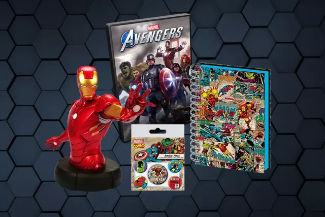 Pack Marvel's Avengers + Busto Iron Man