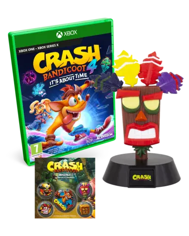 Comprar Crash Bandicoot 4: It's About Time + Lámpara 3D Aku Aku + Set de 5 Chapas Crash Bandicoot  Xbox One Pack Lámpara Aku Aku