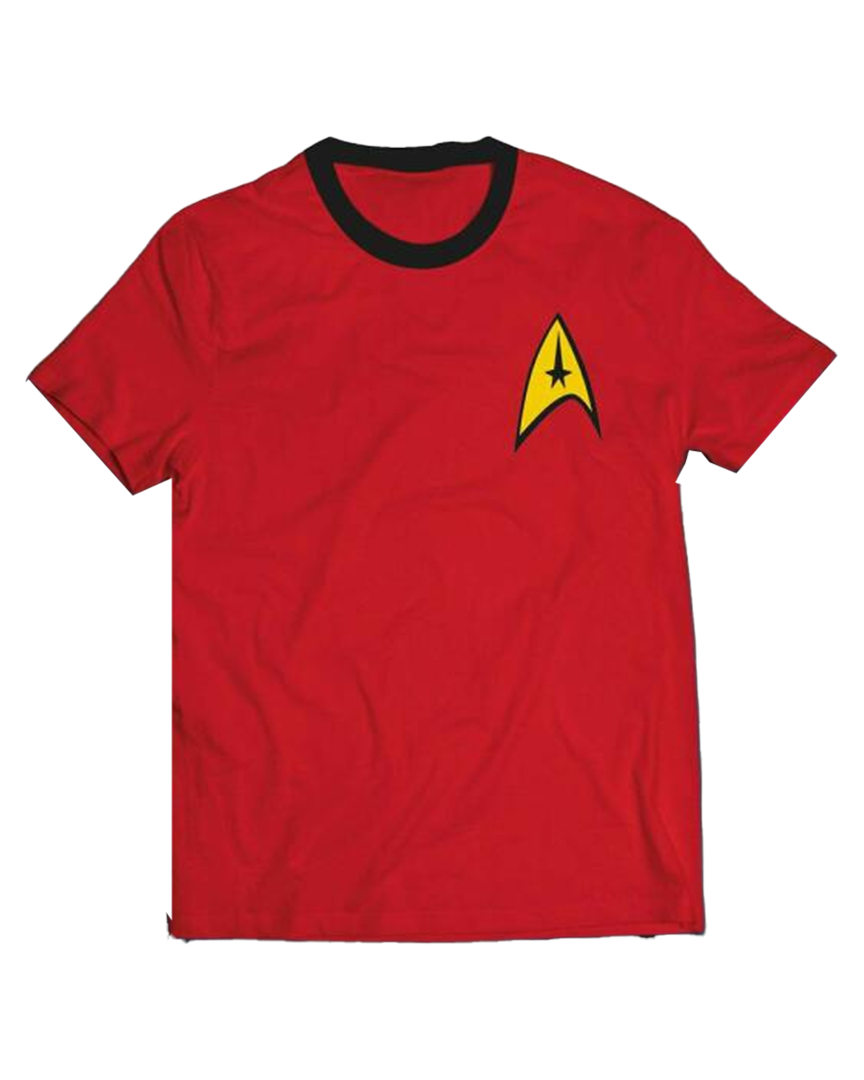 Camiseta roja uniforme ingeniero star trek talla s