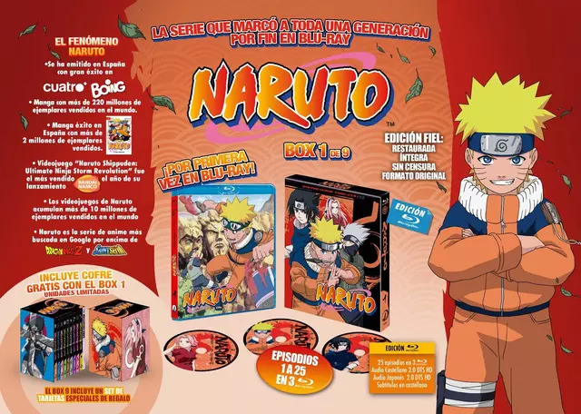 Comprar Naruto Box 1 Episodios 1 a 25 + Caja Contenedora Edición Blu-ray Estándar Blu-ray