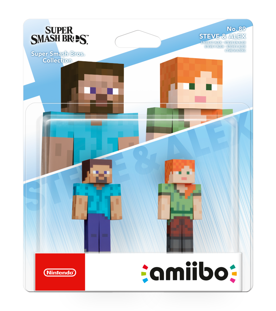 Figura Amiibo Minecraft Steve & Alex (Serie SSB)