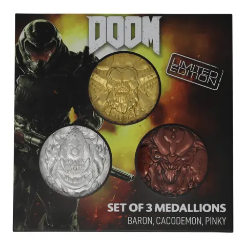 Comprar DOOM Set Colección de 3 Medallones Modo Arcade Fanattik  Limitada