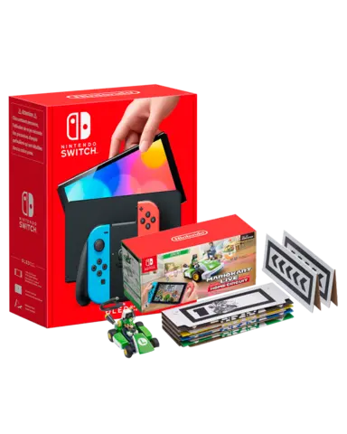 Nintendo Switch Modelo OLED (Roja/Azul) + Mario Kart Live: Home Circuit Edición Luigi