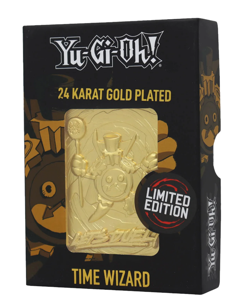Lingote metálico yu-gi-oh! limited edition 24k gold plated time wizard