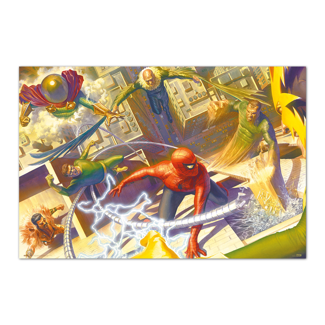 Grupo Erik Póster Marvel Spider Man, Spider Man VS The Sinister Six by Alex Ross - Lamina decorativa - Producto con licencia oficial