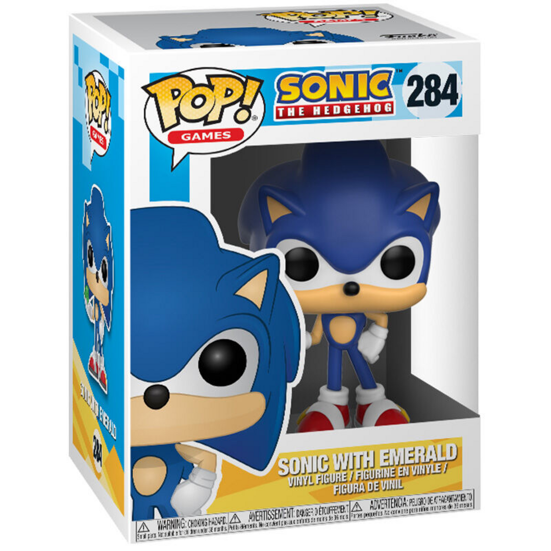 POP Funko Games Sonic The Hedgehog Sonic with Emerald - Figura de Vinilo Coleccionable - Idea de Regalo- Mercancia Oficial - Juguetes para Niños y Adultos - Video Games Fans