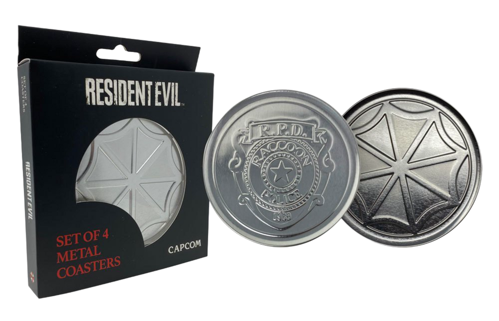 Set de 4 posavasos metálicos resident evil fanattik