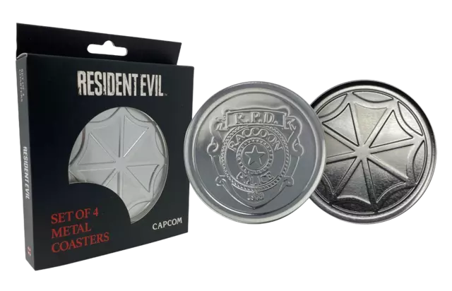 Set de 4 Posavasos Metálicos Resident Evil Fanattik