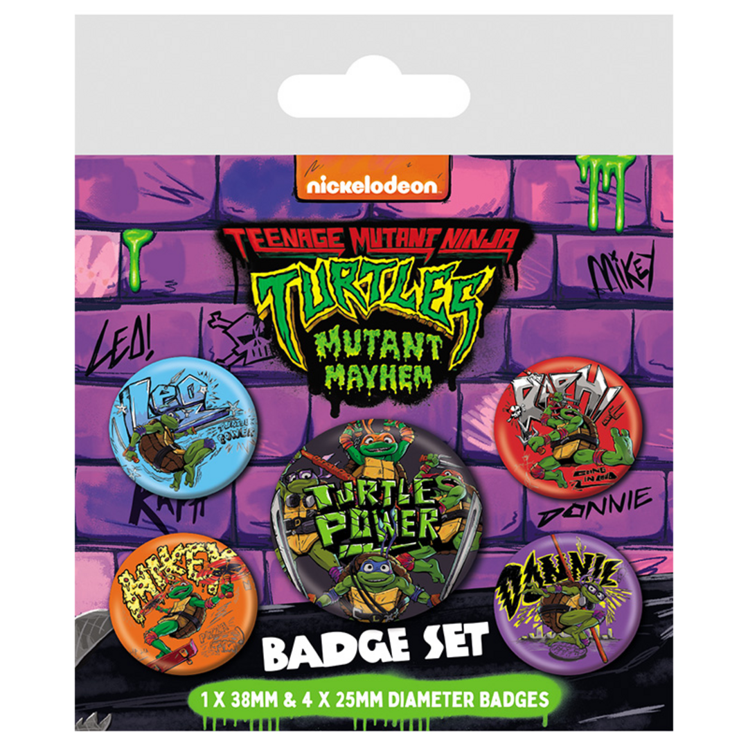 Las tortugas ninja: mutant mayhem - pack de chapas