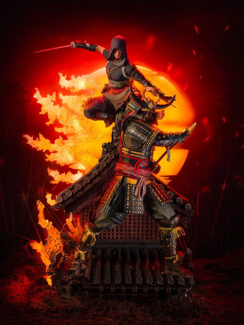 Estatua resina animus naoe & yasuke assassin's creed shadows 1/4  pure arts